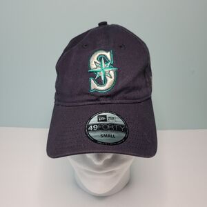 New Era Seattle Mariners Baseball Core Fitted 49FORTY Hat Cap Navy Adult Small